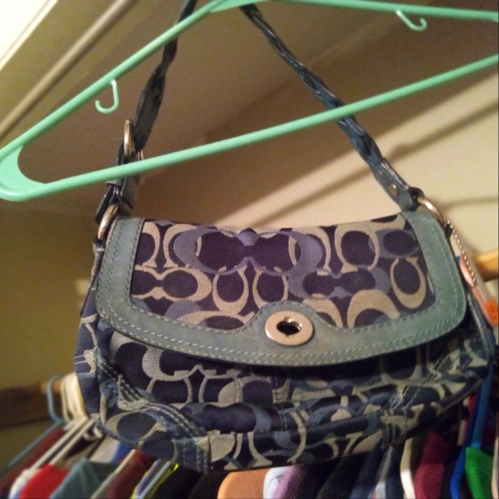 Coach Blue Signature Shoulder Bag